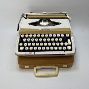 VTG Smith Corona Profile 100 Manual Typewriter Yellow Trim England Made Read